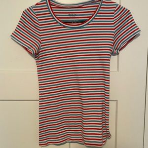 Red white and blue striped tee